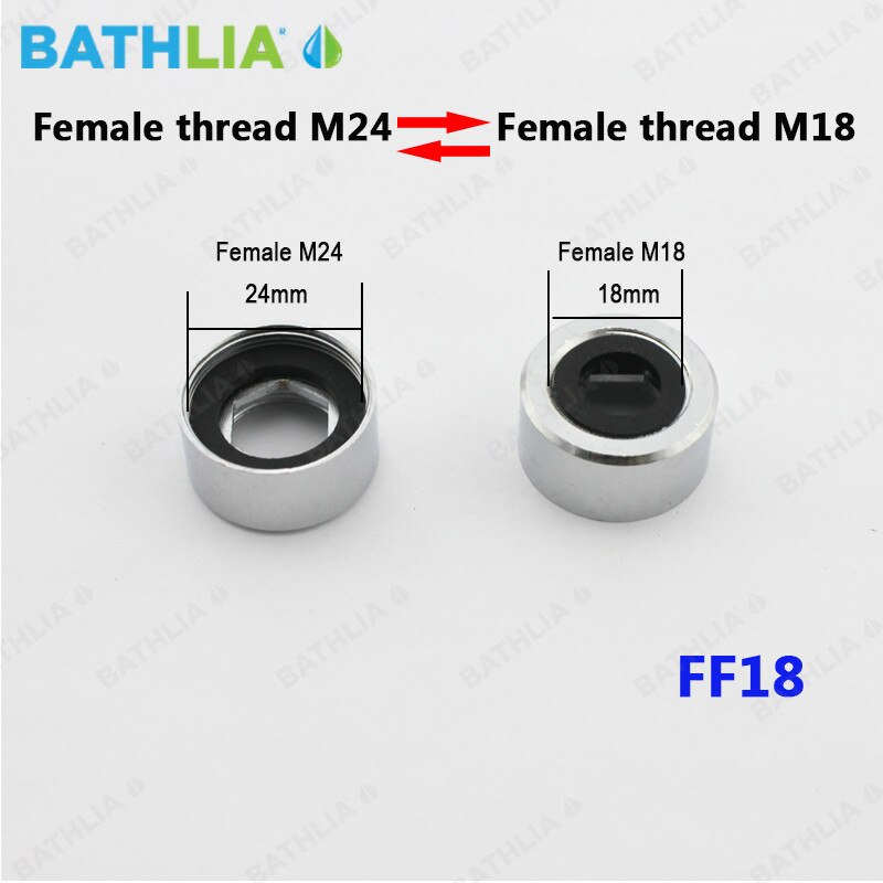Messing vandhaner belufter adapter kvindelige blandestik  m18,m20,m22,g1/2 hurtig havearator adapter: Femalem 24- hun  m18