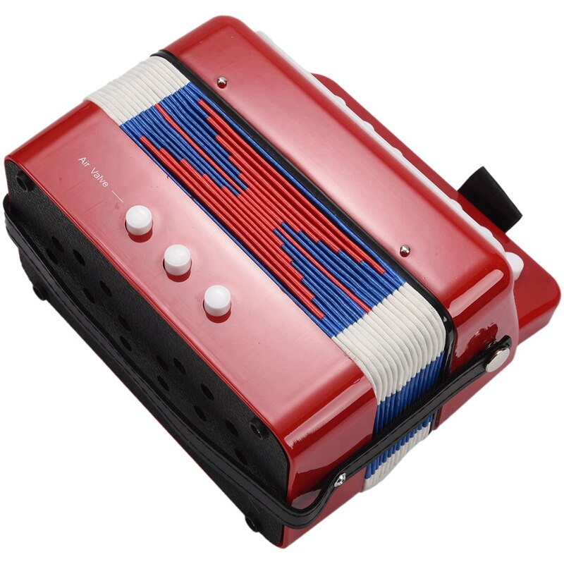 2x Mini Kleine Kinderen Keyboard Accordeon Rhythm Educatief Muziekinstrument Band Speelgoed Voor Kids Red & Blue