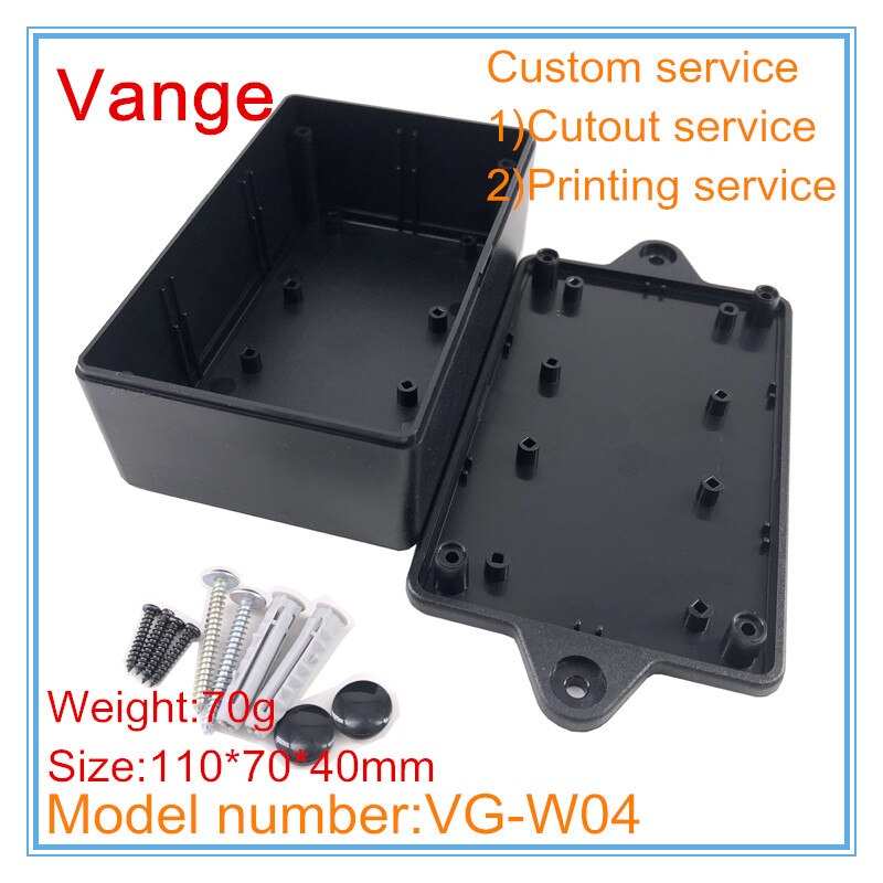 1pcs/lot injection mold made box IP54 ABS plastic wall mounted diy case enclosure for PCB project box 110*70*40mm