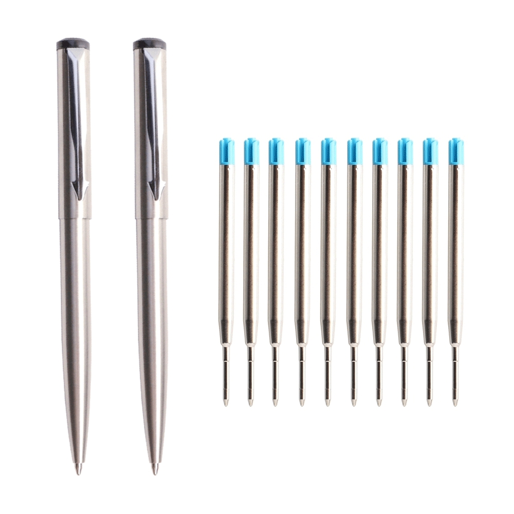 Metal Ballpoint Pen Press Style Commercial Pens For School Office Stationery Supplies Core Automatic Ball Pen