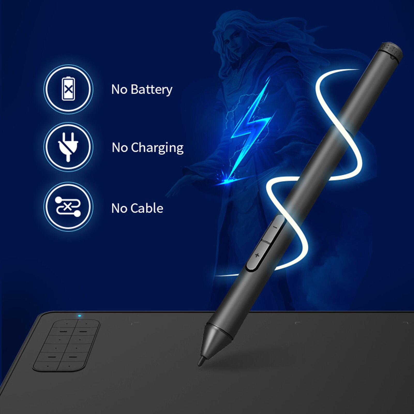 10moons G12 Graphics Drawing Tablet Ultralight Digital Creation Sketch with Battery-free Stylus 8192 Levels Pressure 12Keys