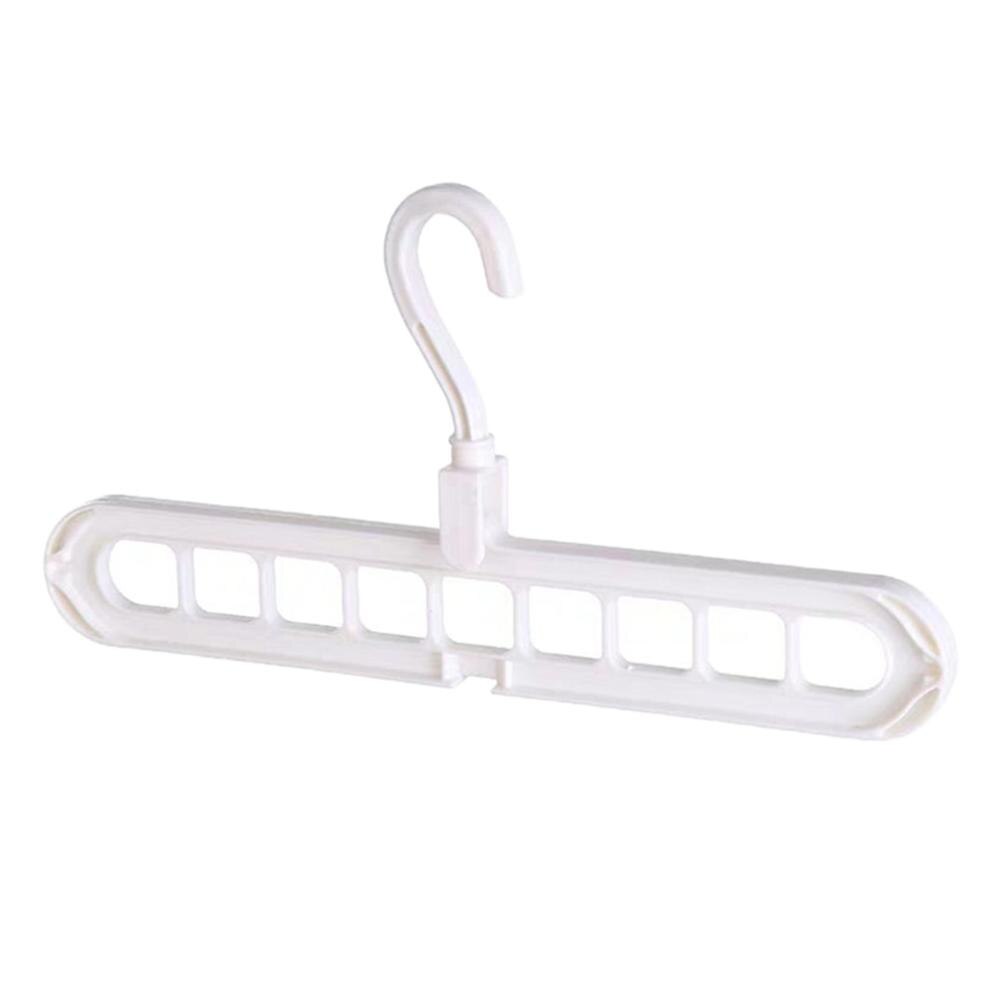 9-hole Clothes Hanger 3D Space Saving Magic Clothes Hanger With Hook Cabinet Organizer 360 Rotation Storage: White