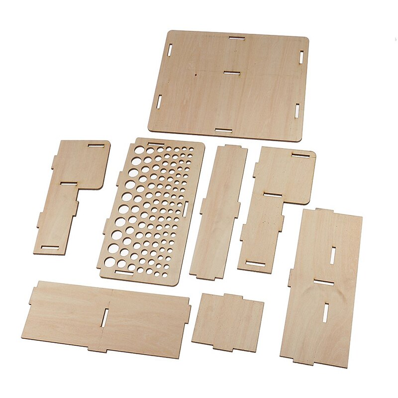 LMDZ Wooden Leathercraft Rack Stand DIY Tamping Punching Tools Holder Organizer Storing Leather Tool Storage Box