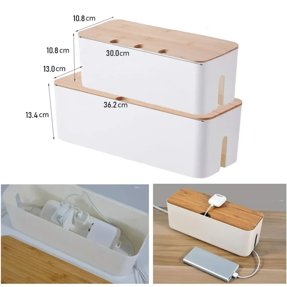 Caja de gestión de cables, organizador , caja de cables de alimentación segura y ecológica, ocultar cables, mantener los cables de alimentación limpios y ordenados para el hogar