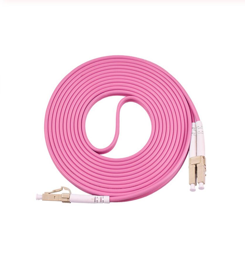 OM4 Multimode Duplex 40Gbps 100G Fiber Optic Patch Cord LC-LC 1m 2m 3m 5m 10m 15m 50/125 2mm 2 core Jumper connector 2pcs