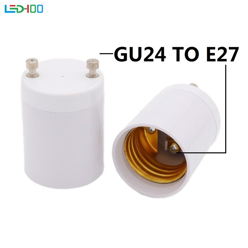 Materiaal Vuurvast GU24 Om E27 Witte Led Light Bulb Lamp Adapter Houder Socket GU24 Male Naar E27 lampen Adapter