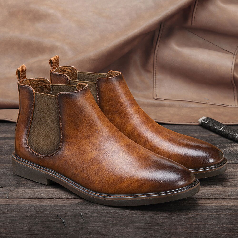 Vanmie chelsea boots herre retro herre ankelstøvler læderstøvler til herrer