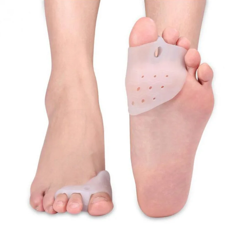 3 erilaista pehmeää ja joustavaa varpaiden erotinta silikonista, hallux valgus -ortopedinen suoja, peukalon korjausvälikappaleet, vaivaisenluun lievitys jalkojen hoitoon: Vaaleanpunainen