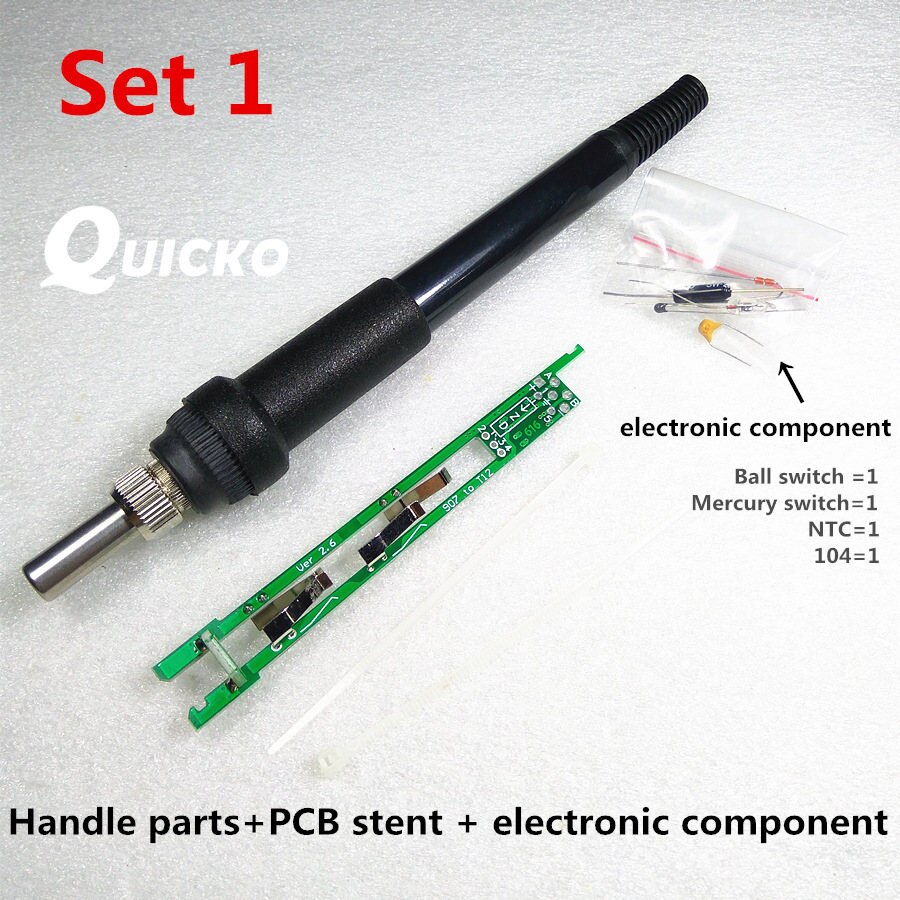 QUICKO T12 handle DIY kits STC-LED OLED T12 Soldering Iron handle spare parts 907 modified to T12 welding tool Accessories: Set 1