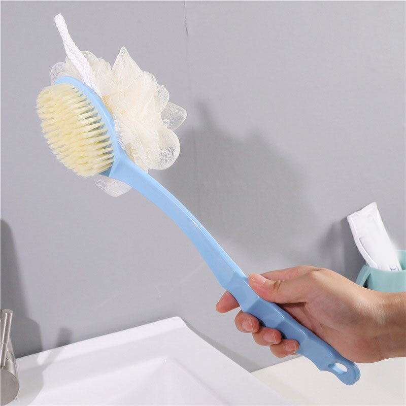 Lichaam Schoon Bad Puff Mesh Zeepdispenser Huidvriendelijke Wassen Douche Hulpmiddel Exfoliërende Bad Spons Comfortabel Bad Scrub Bal: C-blue