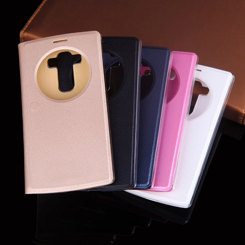 Flip Cover Leather Case Voor LG G4s G 4 S G4 Beat G4Beat H731 H735 H736 Telefoon Gevallen Quick Smart cirkel View Auto Sleep Holster