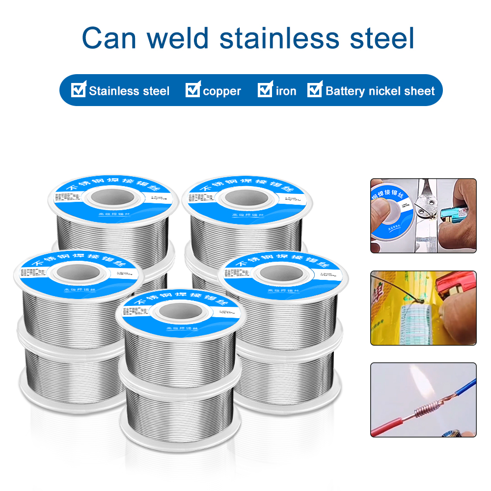 45g Stainless Steel Solder Wire Universal Welding Roll High Purity Low Fusion Less Smoke 1mm Hardware Tools
