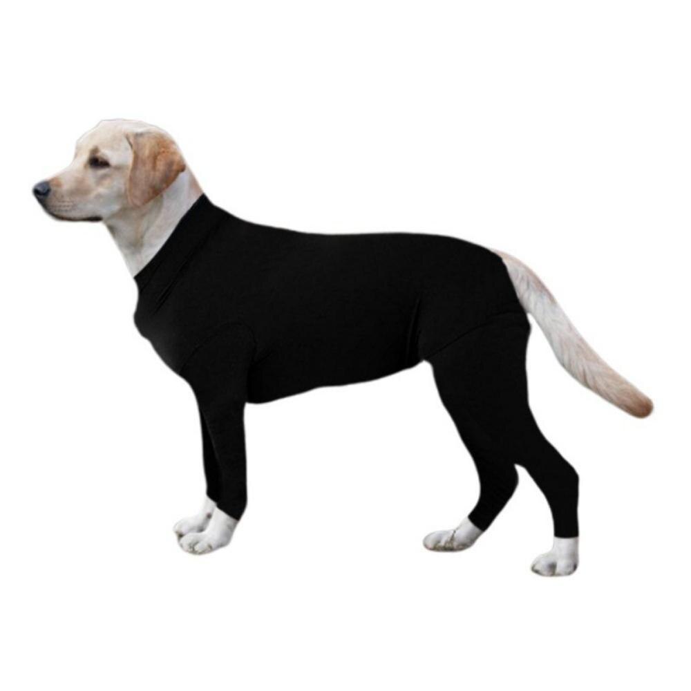 Zachte Honden Jumpsuit Post Operatieve Bescherming Lange Mouwen Bodysuit Post Chirurgie Herstel Pak Voor Kleine Medium Hond Pet Kleding: Black / XXL