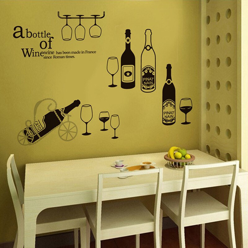Skab garderobe mærkat vinflaske væg klistermærker køkken værelse dekoration bar vindue vægmaleri kunst vægindretning 60 x 90cm