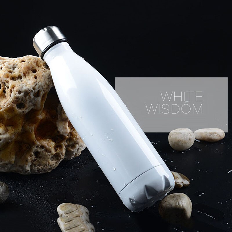 350/500/750/1000ml Double Wall Stainless Steel Thermos Sport Insulated Tumbler Vacuum Flask Cola Water Beer Chilly Bottle: 350ml / White