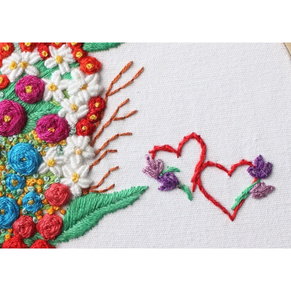 Adult Embroidery set Wife Embroidery cloth Flowers Pattern Needles