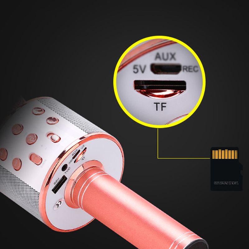 WS-858 Draadloze Bluetooth Karaoke Condensator Microfoon Luidspreker Speler Ktv Muziek 63HE