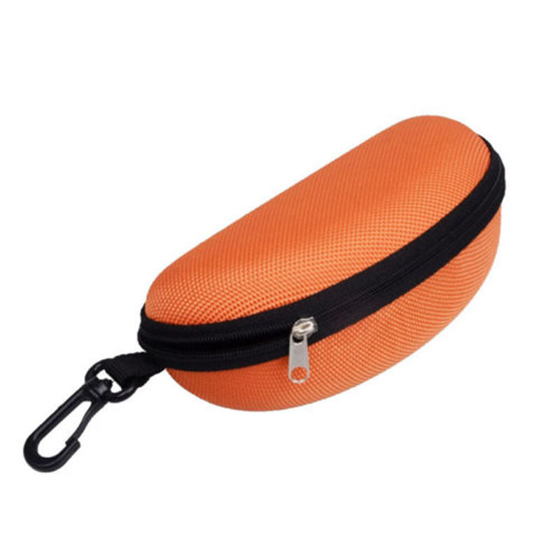 Portable Zipper Eye Glasses Clam Shell Sunglasses Hard Case Protector Box