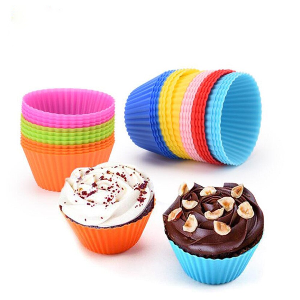 6Pcs 7Cm Siliconen Cake Cupcake Cup Cake Tool Bakvormen Bakken Siliconen Mal Cupcake En Muffin Cupcake Voor Diy door Willekeurige Kleur
