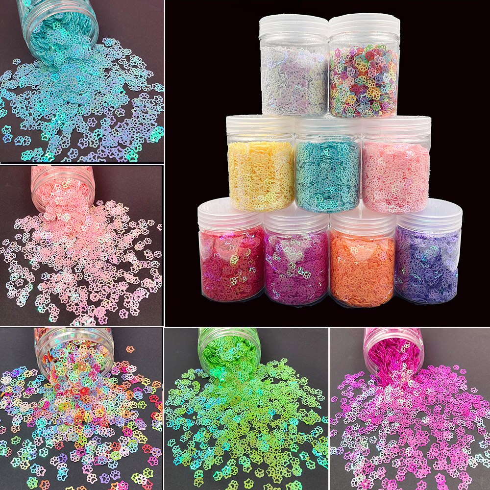 1 Doos Cartoon Kat Poot Vorm Losse Pailletten Voor Ambachten Pailetten Glitter Nail Art Decoratie Sequin Diy Confetti Accessoires