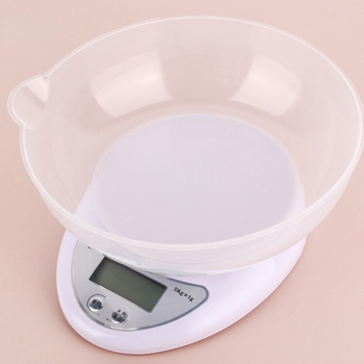 Electronic Kitchen Scale Weight Grams Scale Electronic with Tray Digital Kitchen Weight LED Display 5KG/1G Scale Kitchen Gadget: Chinese with tray