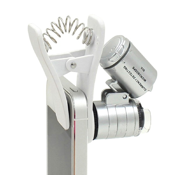 1 stk universal 3 leds klip mobiltelefon mikroskop forstørrelsesglas mikro linse 60x optisk zoom teleskop kamera linse