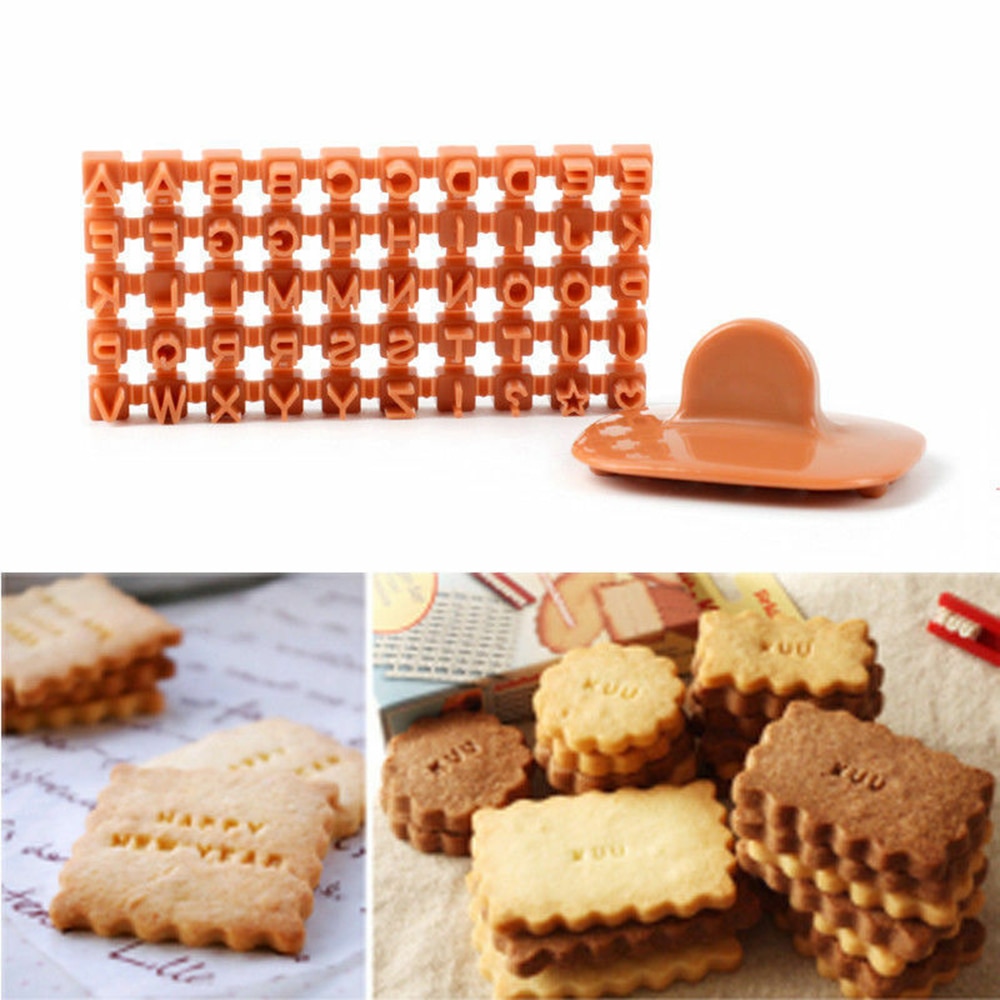 Alfabet Cookie Cutters Brief Nummer Fondant Mould Keuken Cake Bakvorm Gereedschap Cookie Pers Embosser Cutter