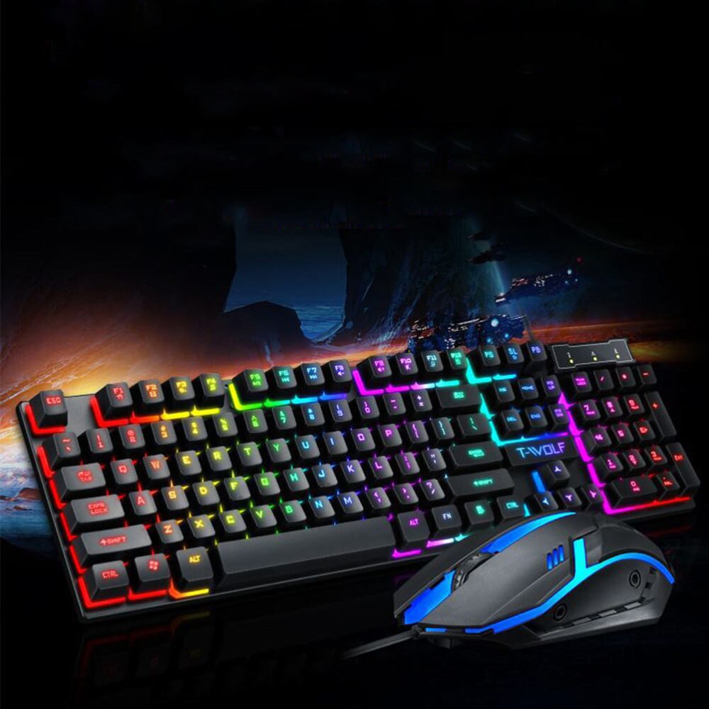 1 Set Computer Accessory Backlit Keyboard Keyboard Mouse Combo for Office: Default Title