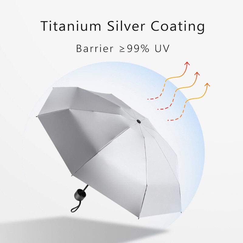 Colorful Mini Sun Umbrella Titanium Silver Coating UV Parasol Umbrellas Rain Women 8k Windproof Ultralight Small Clear Umbrella