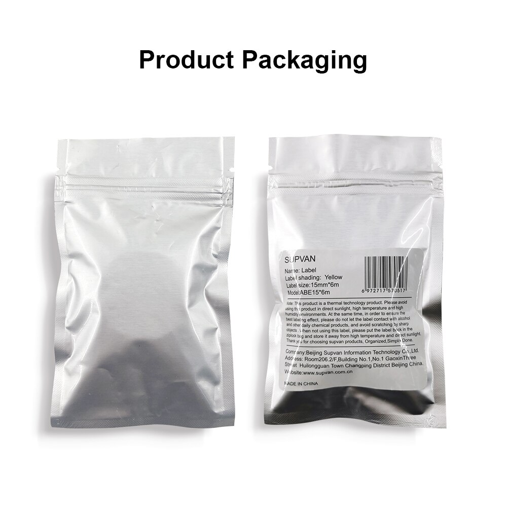 Supvan Mini Label Printer Paper Waterproof Anti-Oil Printing Label Price Label Pure Color Scratch-Resistant Label Sticker Paper