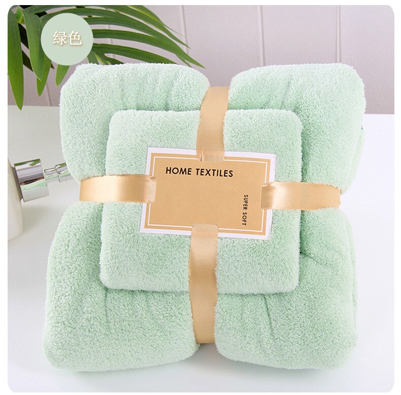 Bath Towels Microfiber Fabric Skin Comfortable Bath Towel And Face Towel Solid Color Quick Drying Super Absorbent Towel Set: 4