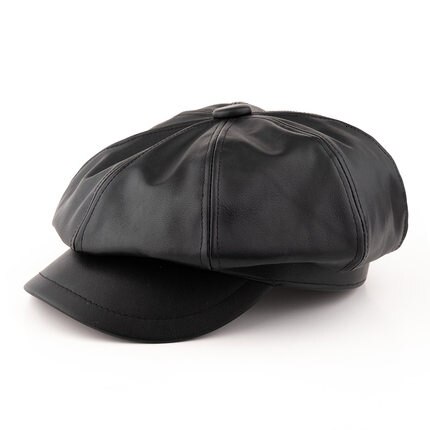 54cm 56cm 57.5cm 59cm 61-62cm barn canvas tidningspojke keps dam målare hatt ull filt basker män stor storlek åttkantig hatt: Pu läder / 54cm