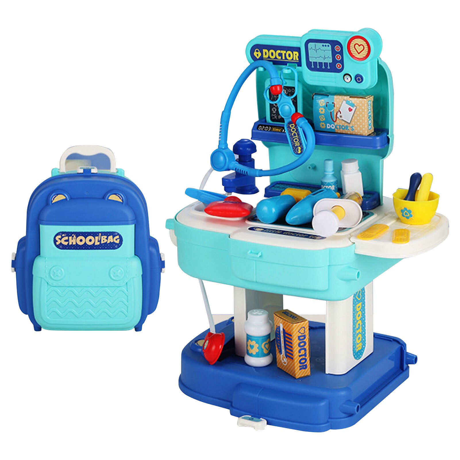 Children's Simulation Doctor Play House Toy Set 31 Simulation Doctor Role Playing Tool Bag Boy And Girl