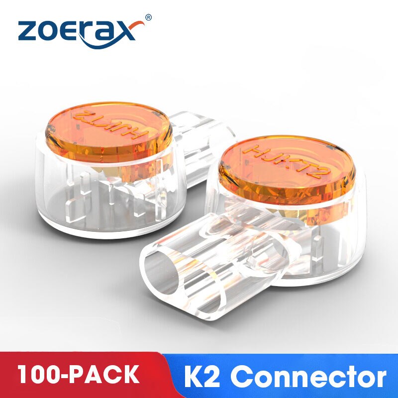 ZoeRax 100 Uds K1 K2 K3 conector de empalme de Cable RJ45 RJ11 cableado Cable de teléfono Ethernet Cable de red UY2 Terminal de Cable: YELLOW