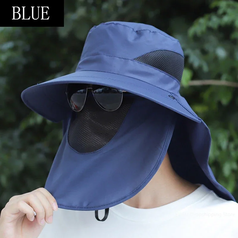 Summer Sun Hats UV Protection Outdoor Hunting Fishing Cap for Men Women Hiking Camping Visor Bucket Hat Removable Fishing Hat: Red