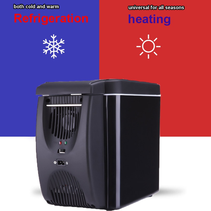 12V Refrigerator Freezer Heater 6L Mini Car Fridge Cooler & Warmer Electric Fridge Portable Icebox Travel Refrigerator