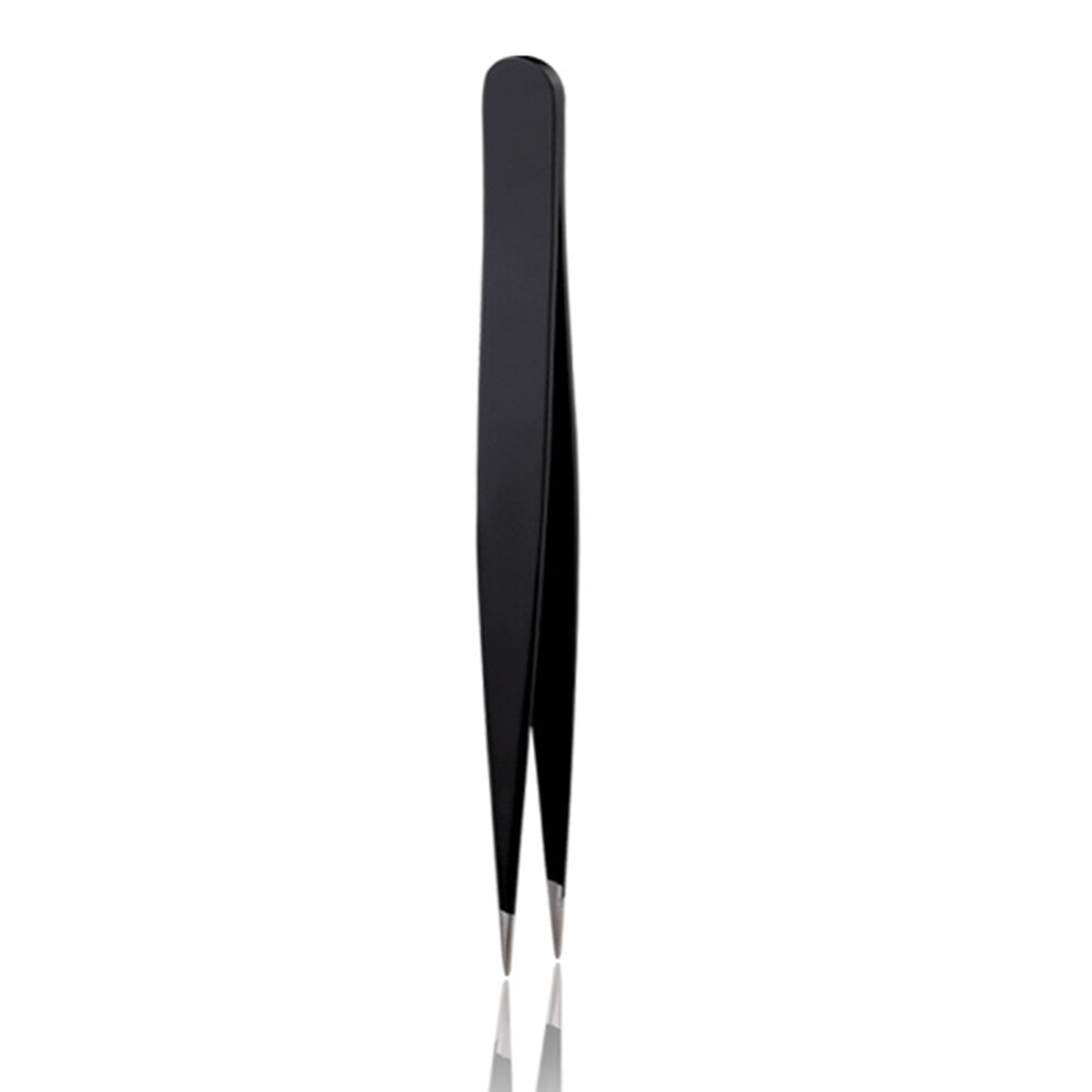 3Ppcs/Set Professionele Wenkbrauw Pincet Rvs Punt Tip/Slant Tip/Flat Tip Ontharing Makeup tool Kit TSLM1: 1PC-Black