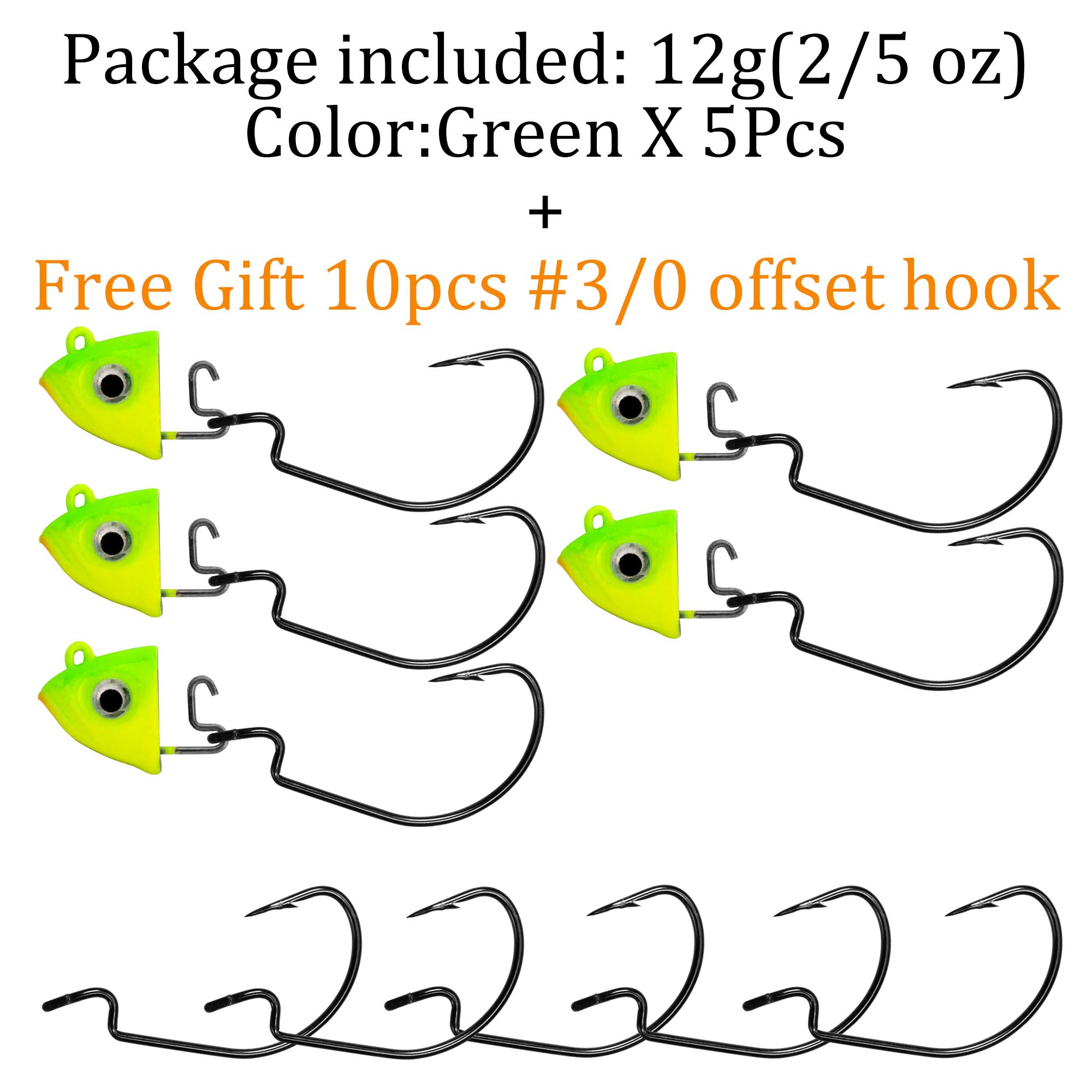 THKFISH – hameçons de pêche à tête plombée, 2 pièces, 10g 12g 25g, têtes de gabarits oculaires, appât dur # Crochet barbelé en acier à haute teneur en carbone 3/0 pour vers souple: Marron