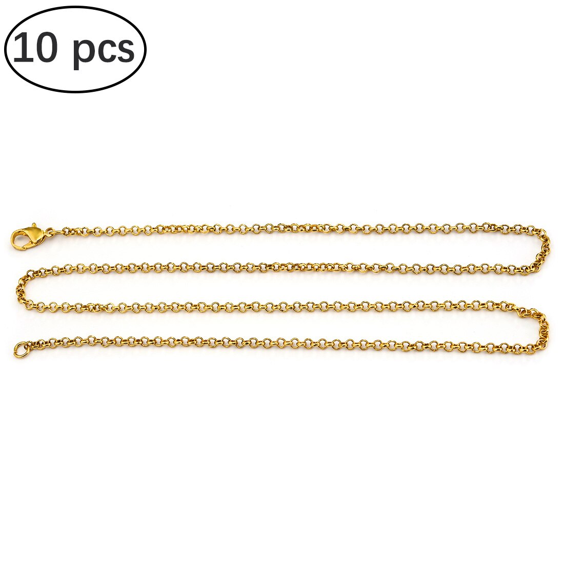 Cadenas de latón para manualidades, accesorios para fabricación de joyas, collares, suministros a granel, cadenas de Eslabón cubano, cierres de Metal de 55cm,: Gold color