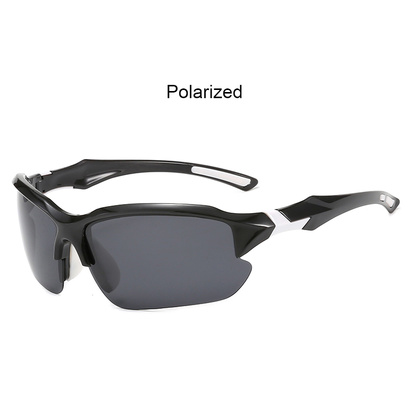 Fotokromiske fiskebriller polariseret  uv400 fisker solbriller unisex camping vandring briller sport løb cykelbriller: Hvid grå