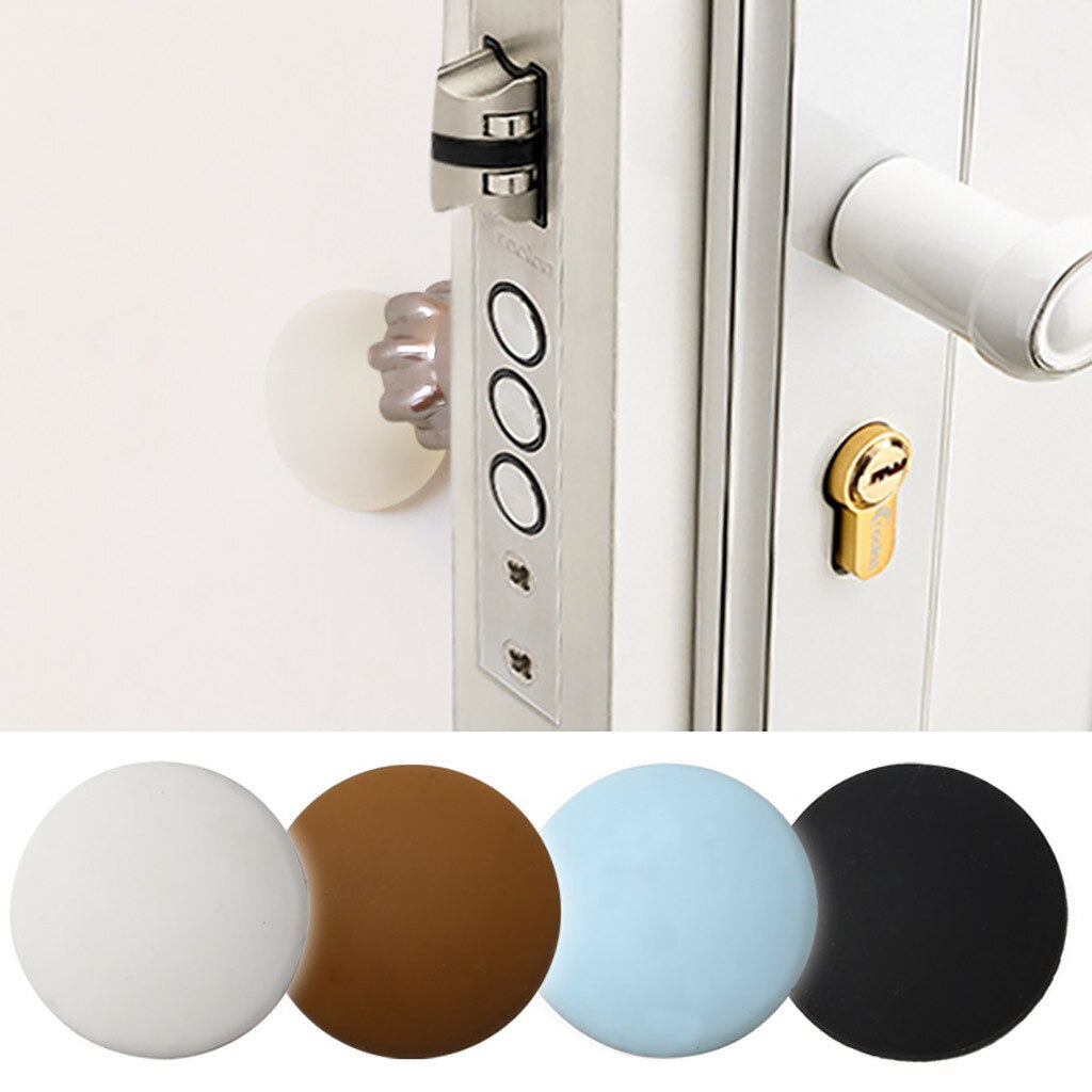 Silicone Self Adhesive Wall Protectors Rubber Home Door Doorknob Back Wall Protector Savior Crash Pad Doorknob Lock Home Mat