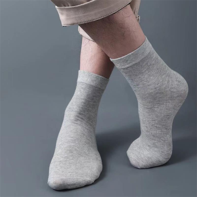 10 paar/männer Socken Polyester Baumwolle Mittelrohr Socken Sommer Dünne Einfarbig Atmungsaktive Geschäft herren Socken männer