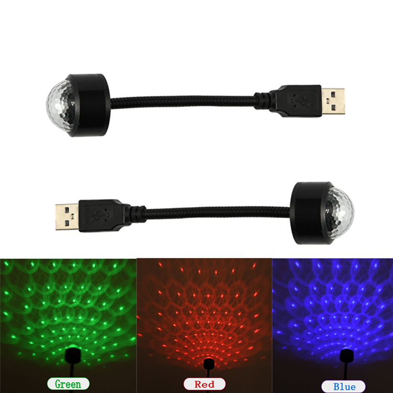 Mini Usb Party Kleurrijke Light Sound Activated Roterende Disco Ball Dj Party Verlichting Rgb Led Podium Verlichting Effect Lamp