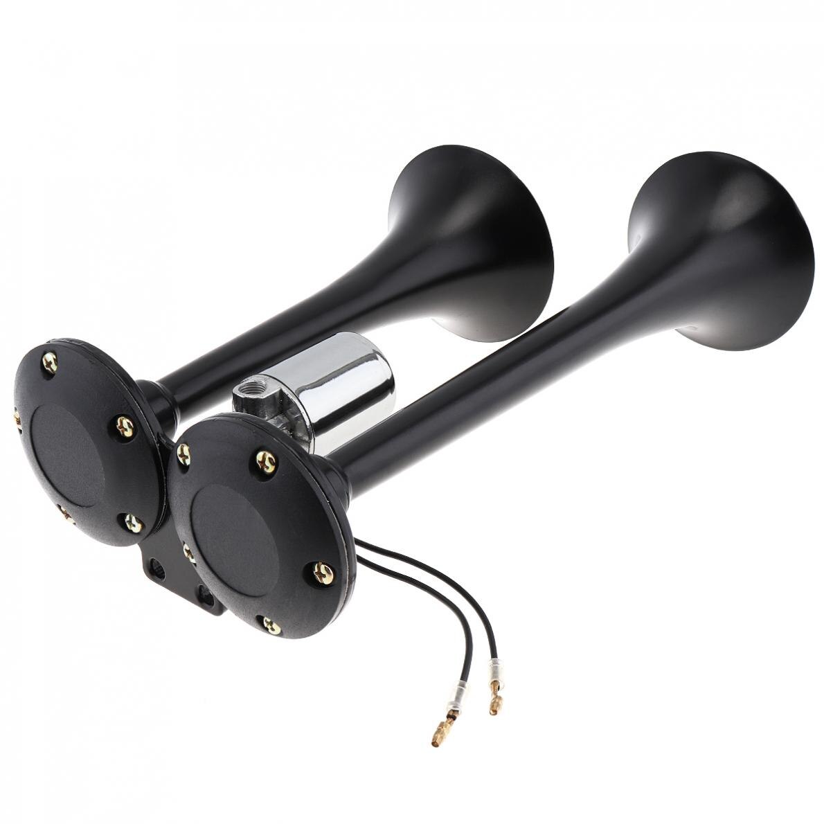 178DB Super Luide Claxon 12V Black Dual Trompet Voertuig Auto Air Horn Voor Auto Boot Motorfiets Truck Hoorn