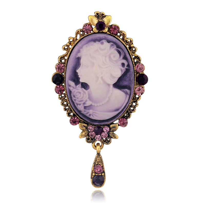 Estilo Vintage victoriano camafeo de Reina antiguo boda belleza broche Pin joyería