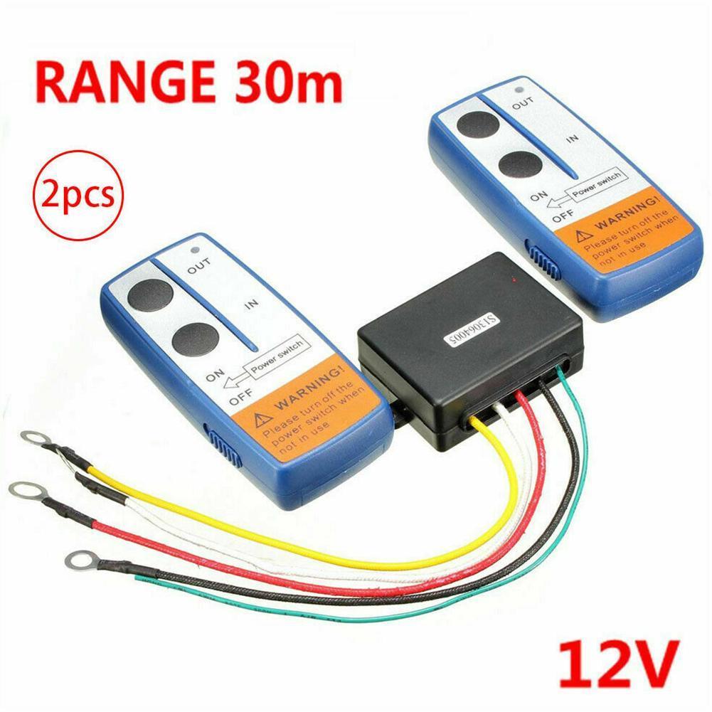12V Car Wireless Winch Electric Remote Control Manual Transmitter Set Truck SUV Vehicle Trailer Kit Handset Switch Controller