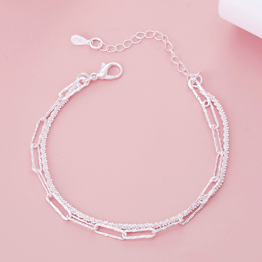 Fine 925 sterling silver Chain stars Bracelets for women Charms party Wedding Jewelry: black