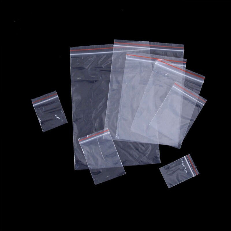 9 Size 100Pcs/Bags Zip Zipped Lock Reclosable Plastic Poly Clear Bags FC