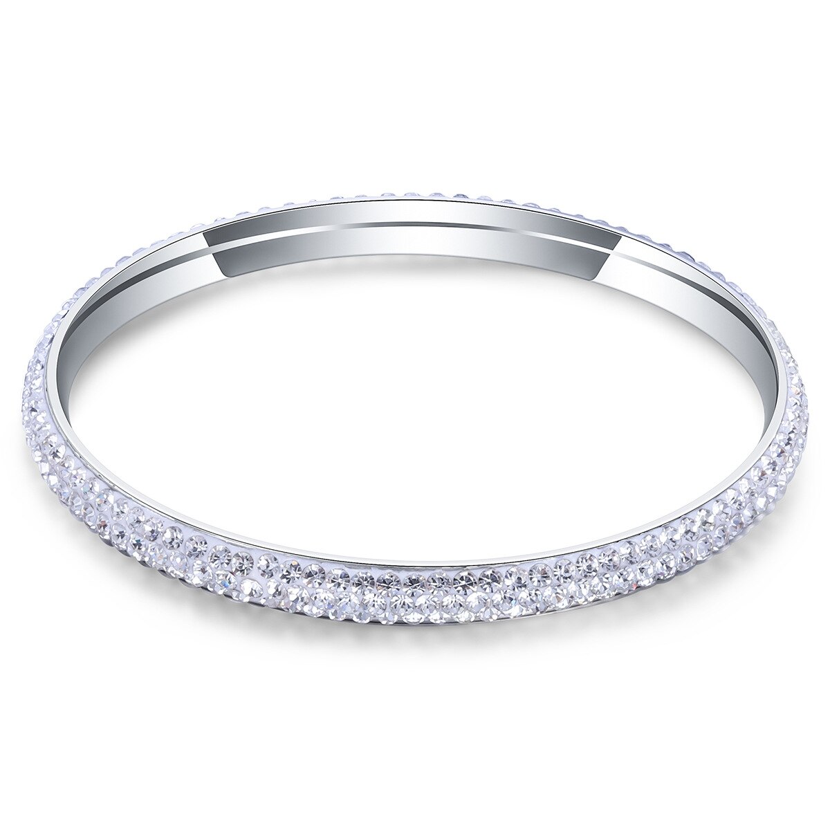 ZORCVENS strass di cristallo a due file pavimenta bracciali e braccialetti in acciaio inossidabile per accessori moda donna gioielli braccialetto: 84092