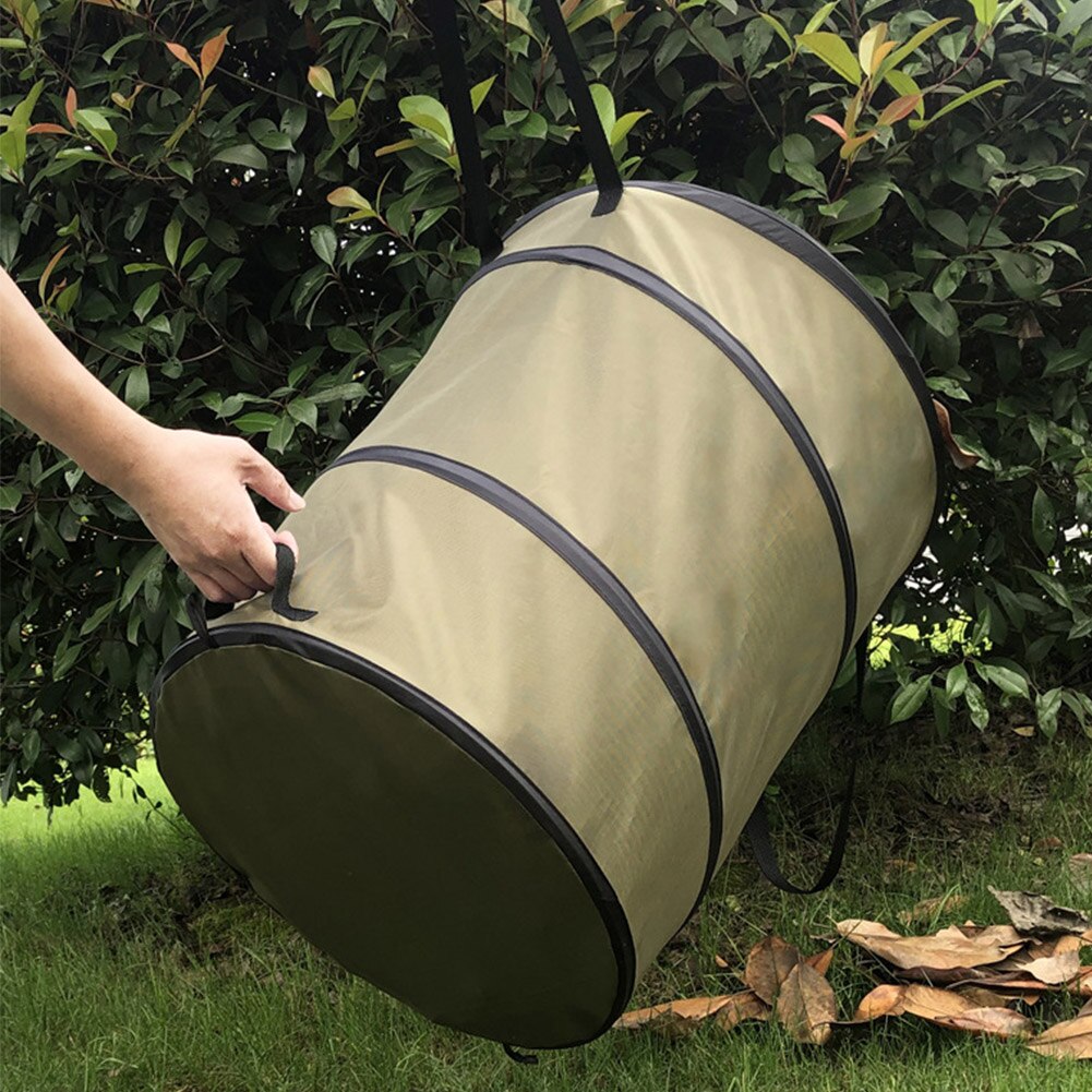 Collapsible Container Leaf Trash Can With Handles 10 Gallon Reusable Portable Waterproof Waste Home Outdoor Yard Gardening Bag